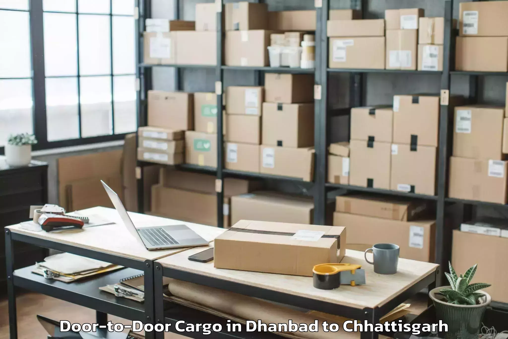 Quality Dhanbad to Saraipali Door To Door Cargo